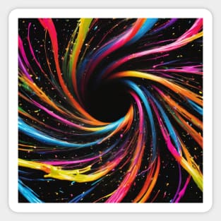 Swirly Silly String Absorbed into Black Hole Sticker